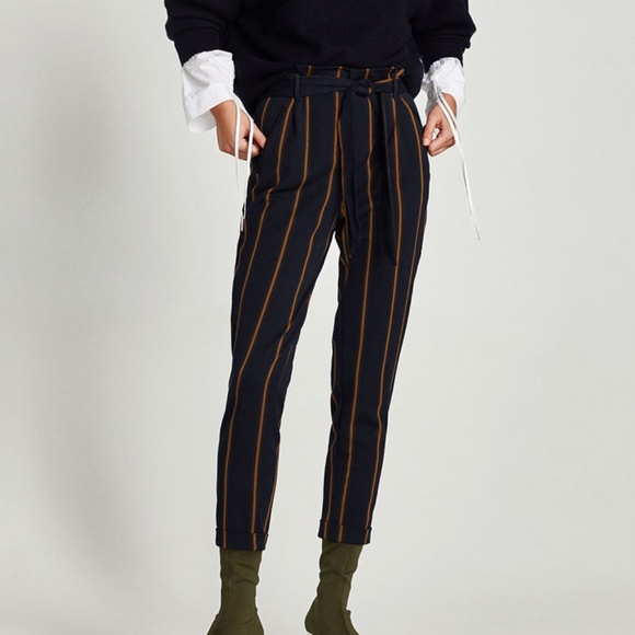 Zara Pants - ZARA Pleated Trousers with Belt